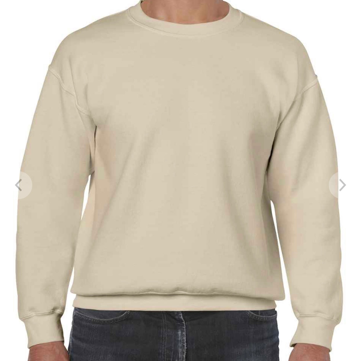 cream sweatshirt on white background