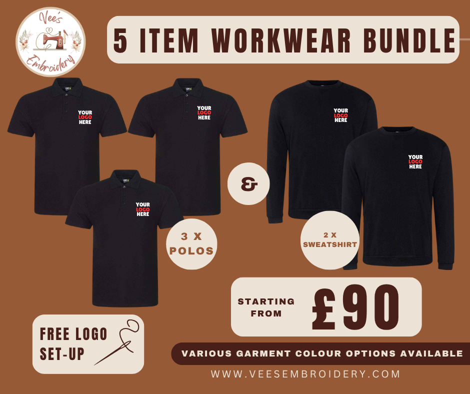 5 Item Workwear Bundle | Embroidered Workwear Bundle