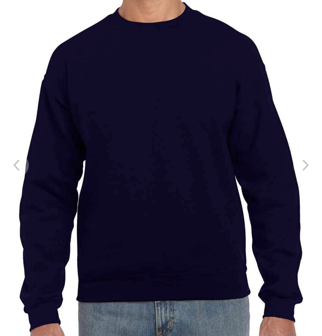 navy sweatshirt on white background