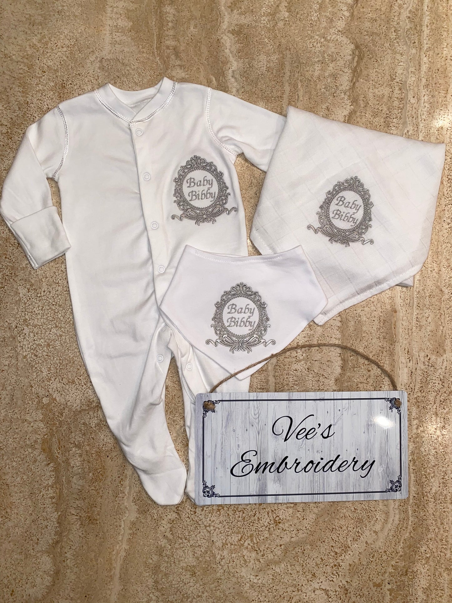 Bow Crest Baby Grow Set
