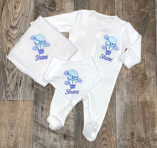 Balloon & Clouds Baby Grow Set