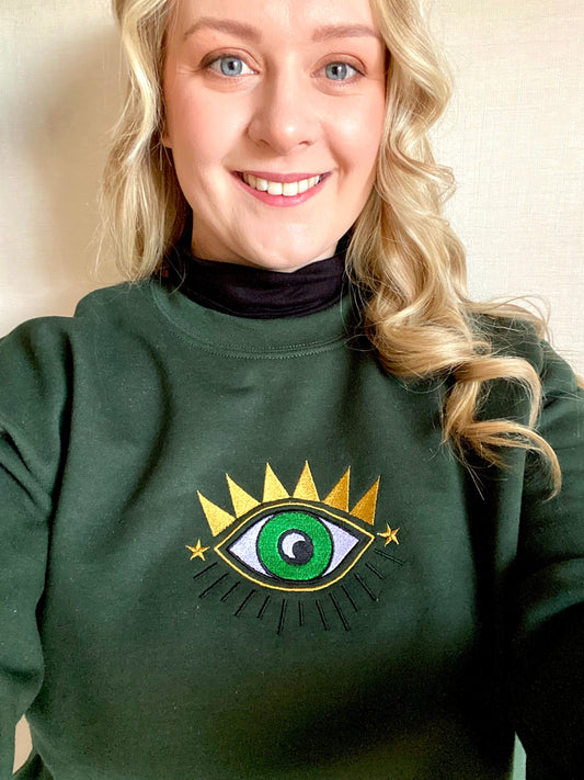 Evil Eye Embroidered Sweatshirt