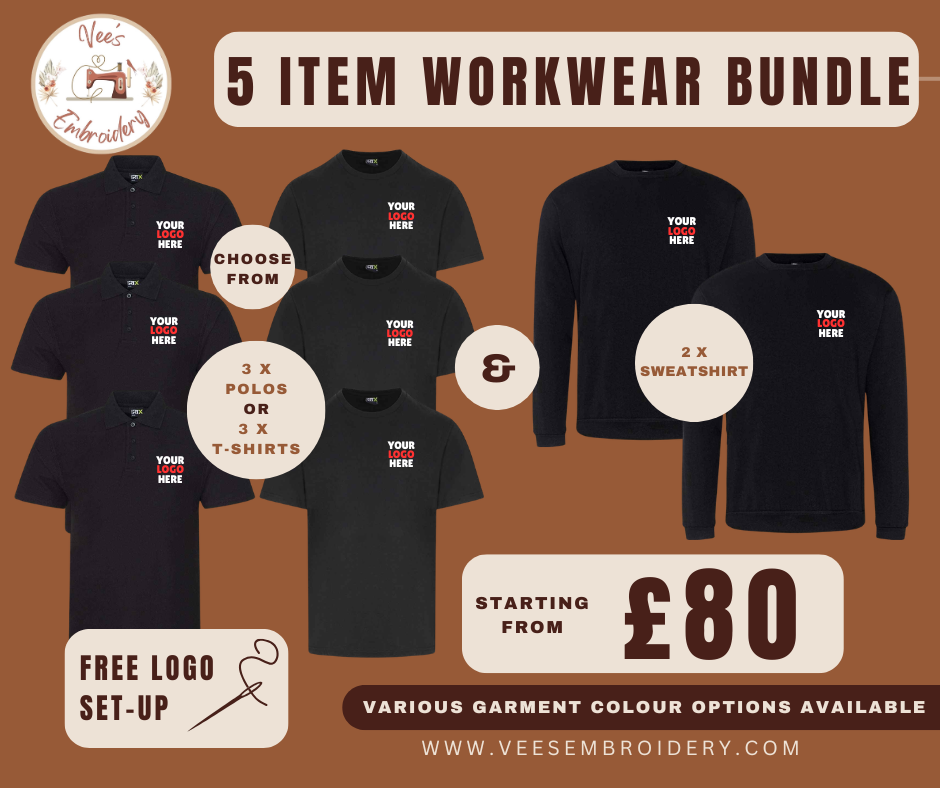 5 Item Workwear Bundle | Embroidered Workwear Bundle