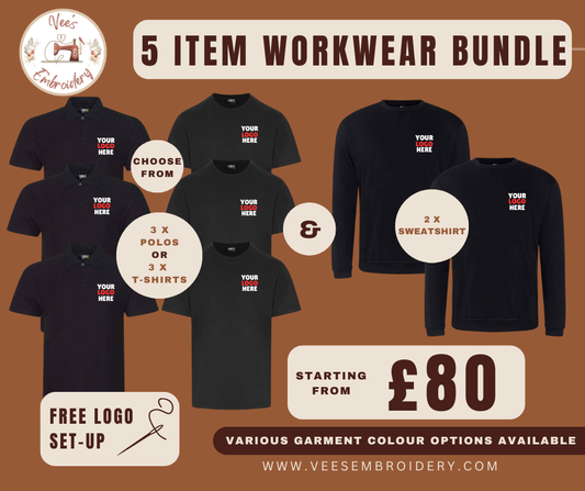 5 Item Workwear Bundle | Embroidered Workwear Bundle