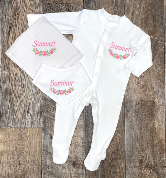 Flower Baby Grow Set