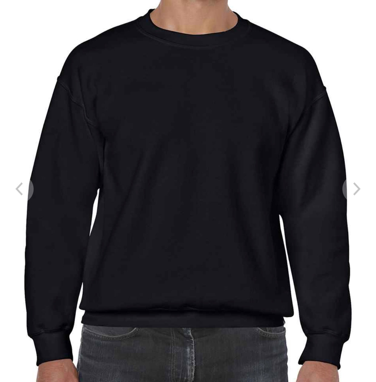 black sweatshirt on white background