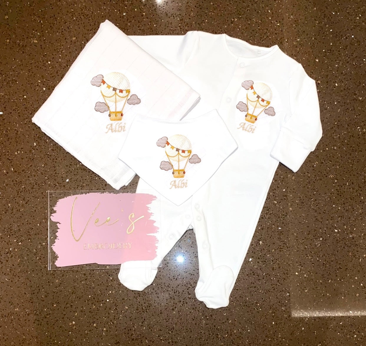 Balloon & Clouds Baby Grow Set