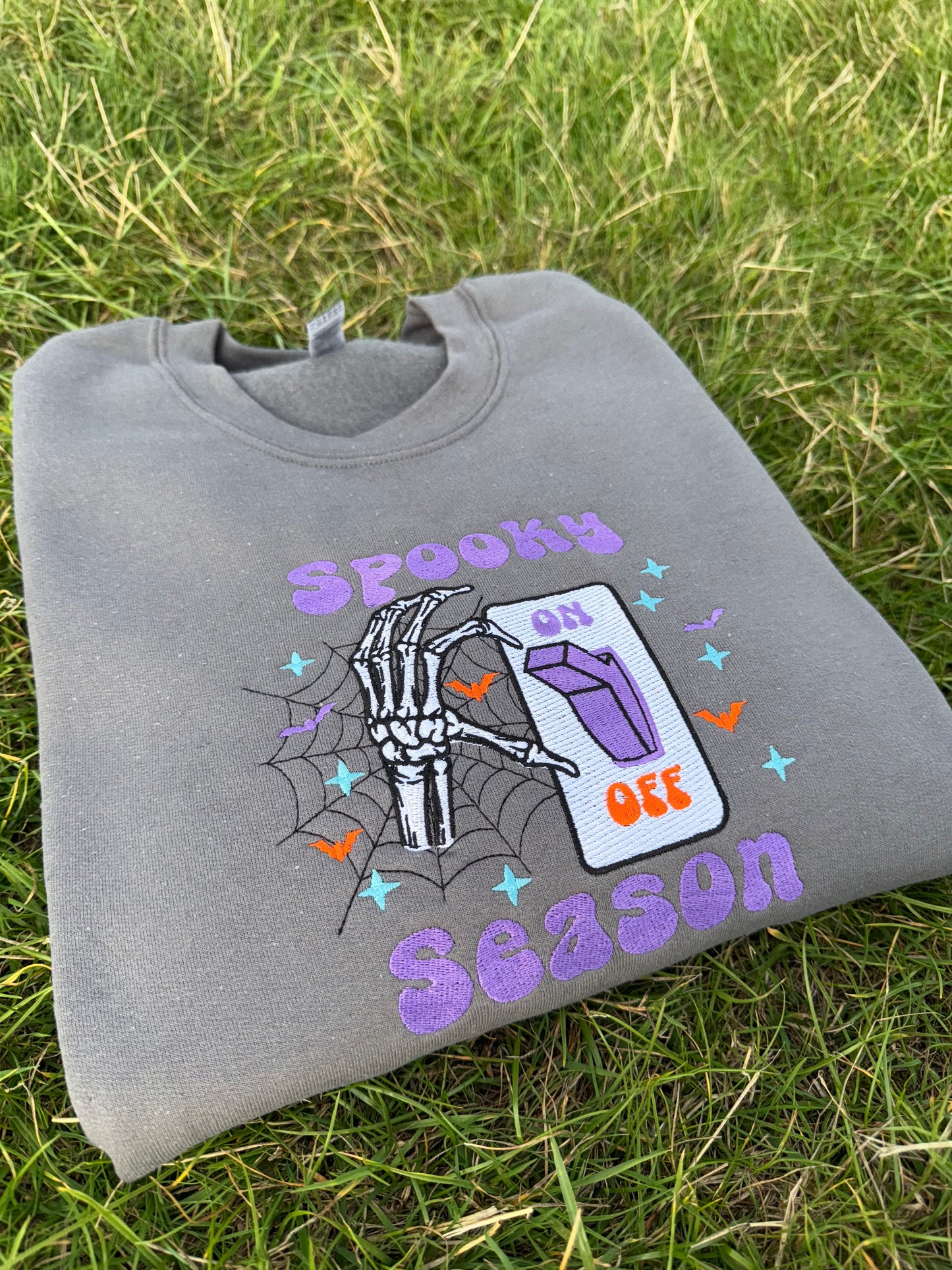 Spooky Season On - Embroidered Sweatshirt