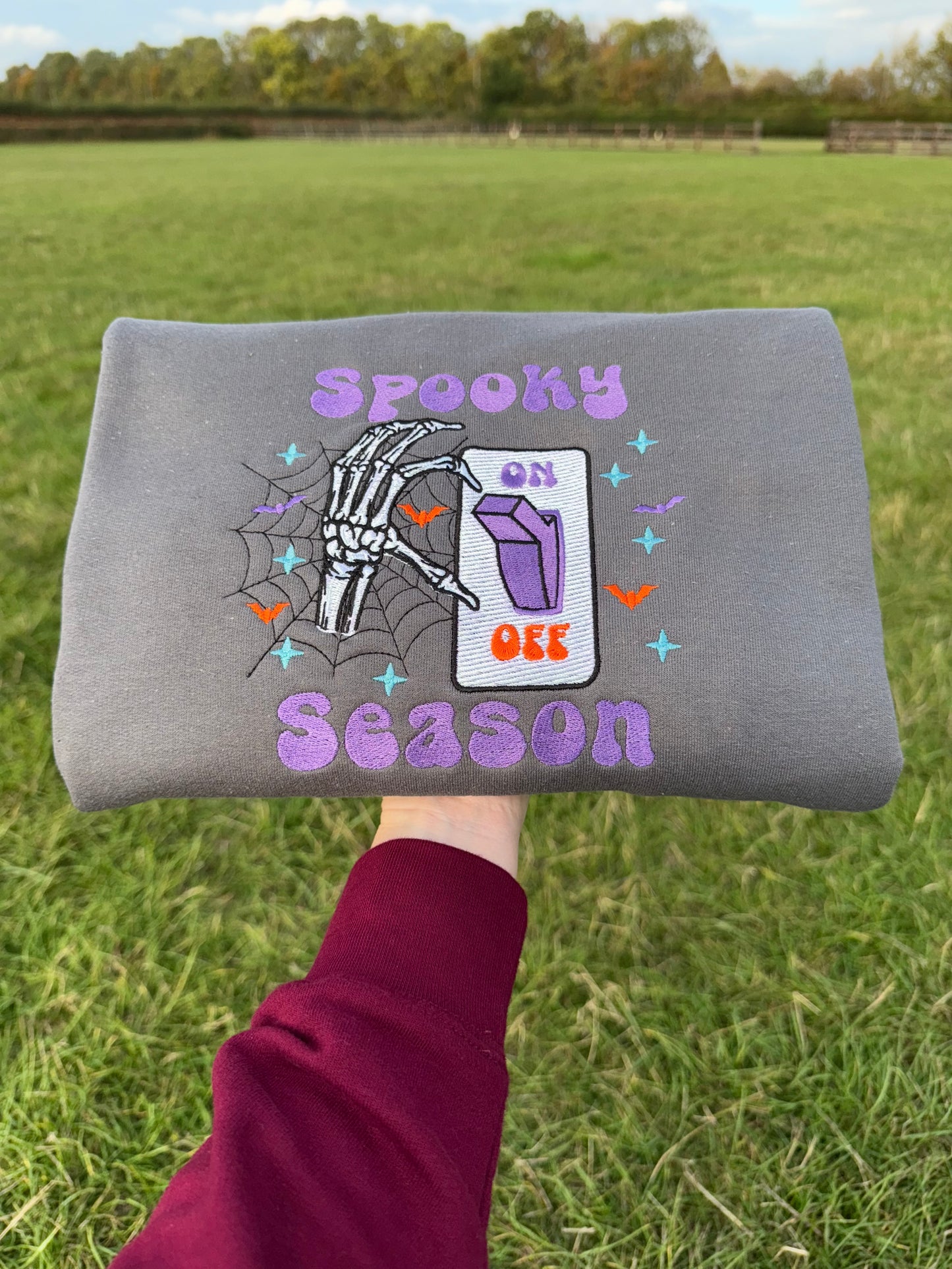 Spooky Season On - Embroidered Sweatshirt