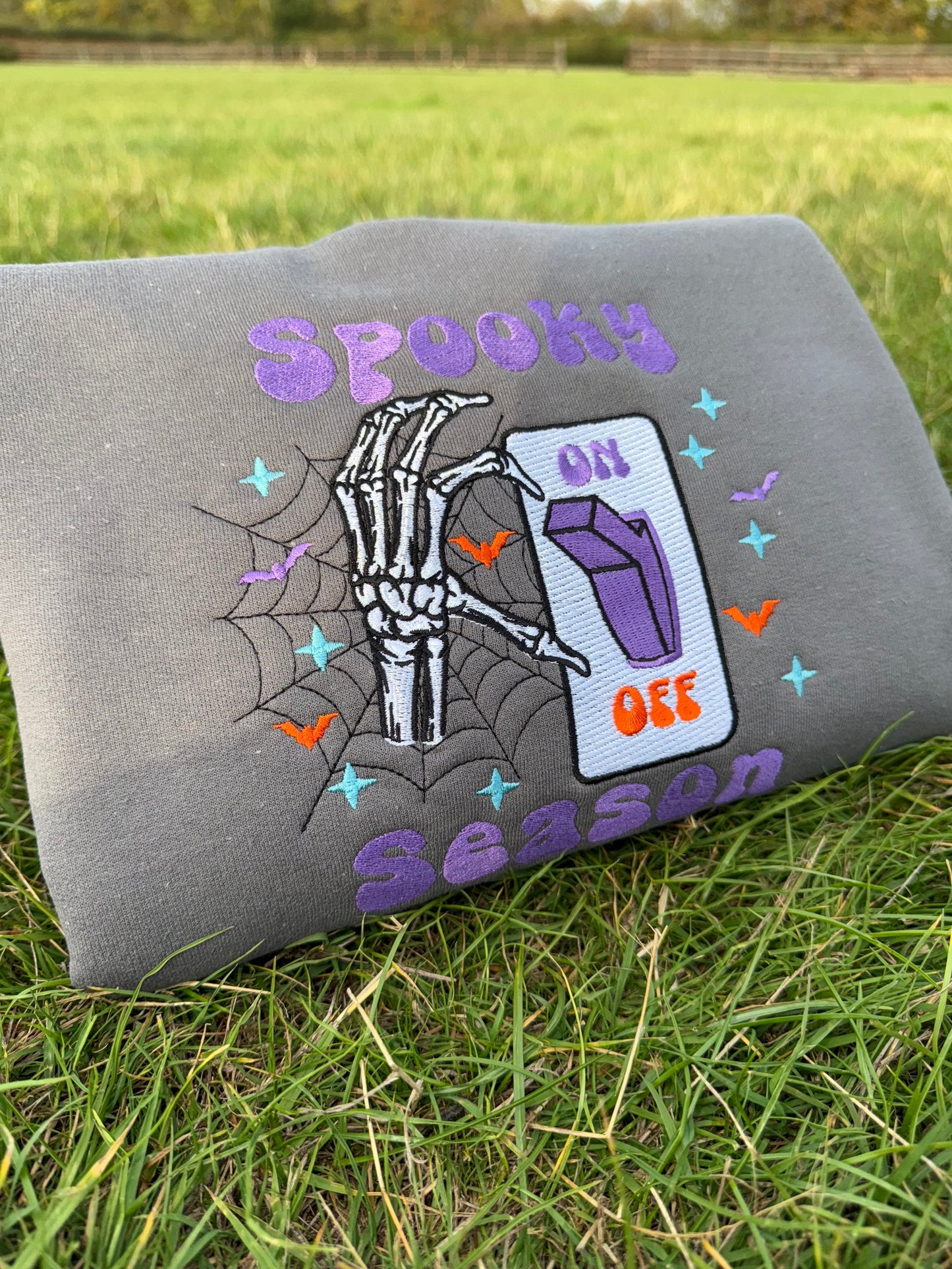 Spooky Season On - Embroidered Sweatshirt