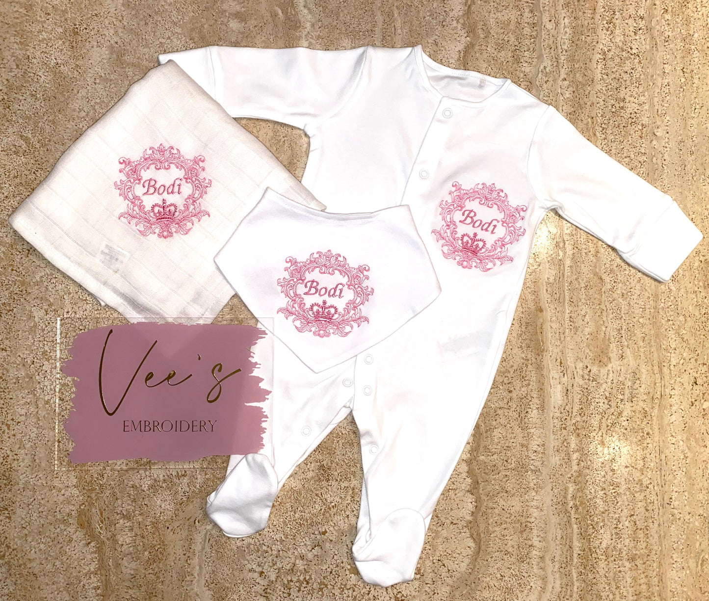 Fancy Crest Baby Grow Set