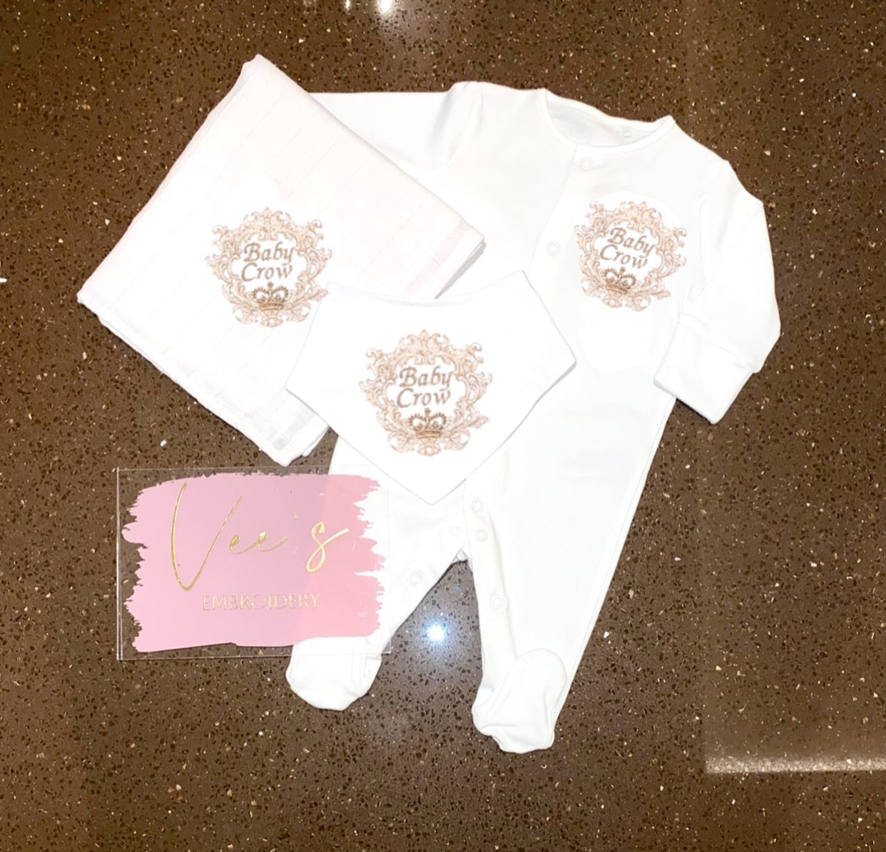 Fancy Crest Baby Grow Set